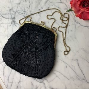 La Regale LTD Vintage Black Beaded Bag